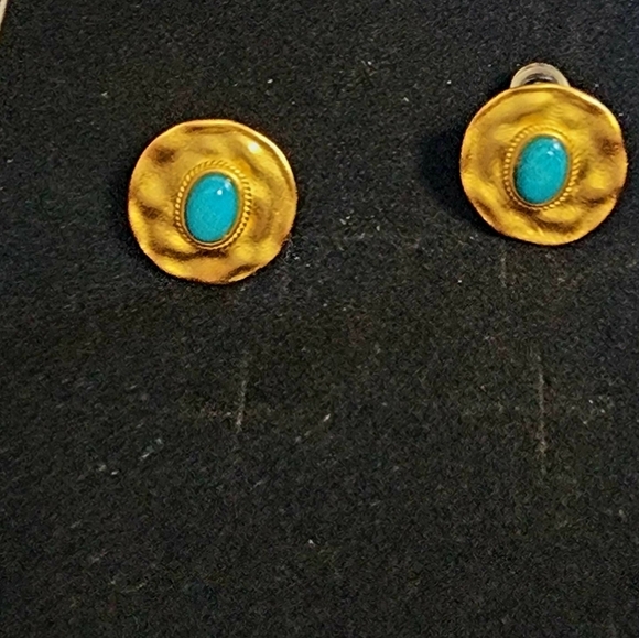 Jewelry - Gold and Turquoise Earrings